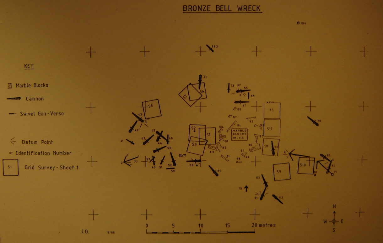 Site Plan of the Bronze Bell wreck site